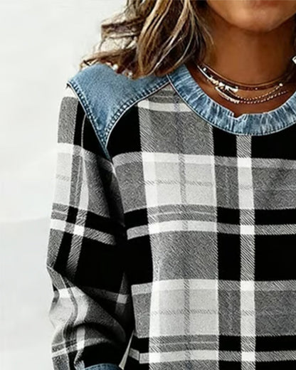 BESTSELLER SALE ENDS IN 24 HOURS!  Ivy | Sweatshirt with Checkered Patchwork