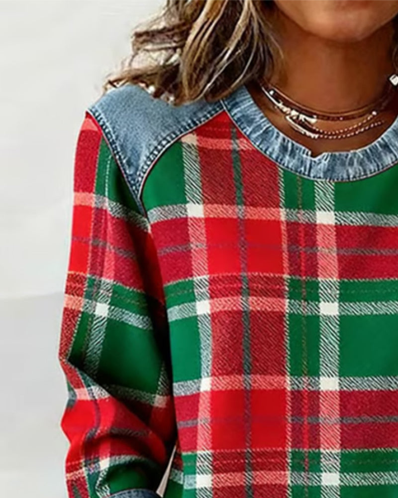 BESTSELLER SALE ENDS IN 24 HOURS!  Ivy | Sweatshirt with Checkered Patchwork