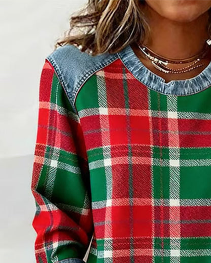 BESTSELLER SALE ENDS IN 24 HOURS!  Ivy | Sweatshirt with Checkered Patchwork