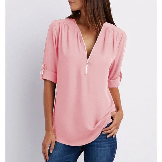 Gwen | Chic Zipper Blouse