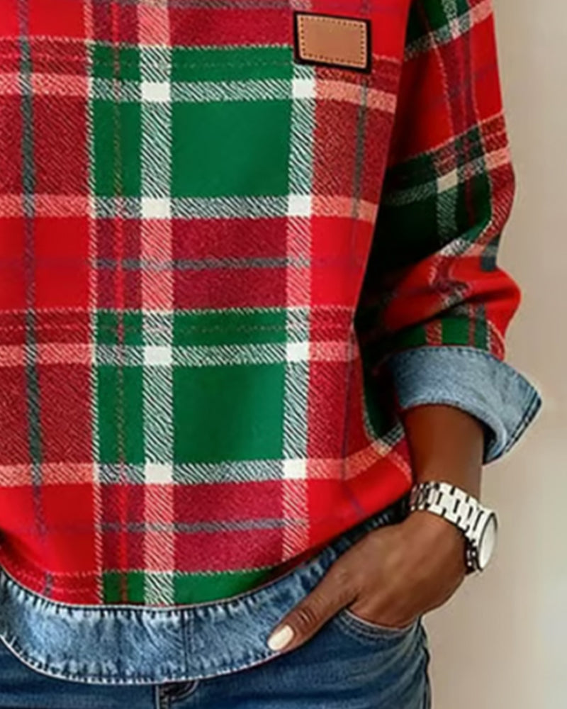 BESTSELLER SALE ENDS IN 24 HOURS!  Ivy | Sweatshirt with Checkered Patchwork