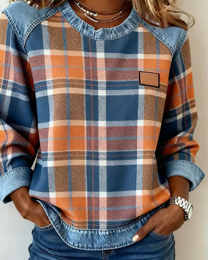 BESTSELLER SALE ENDS IN 24 HOURS!  Ivy | Sweatshirt with Checkered Patchwork