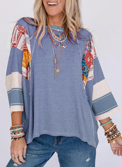 Lizzy | Striped Patch Blouse