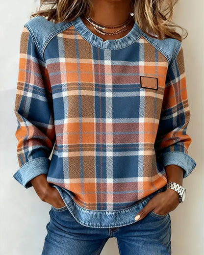 BESTSELLER SALE ENDS IN 24 HOURS!  Ivy | Sweatshirt with Checkered Patchwork