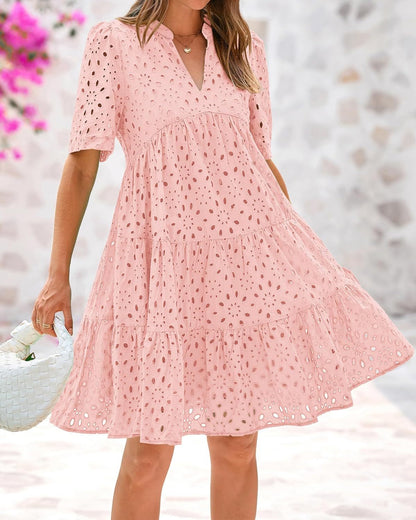 Elle | Lace Ruffle Dress