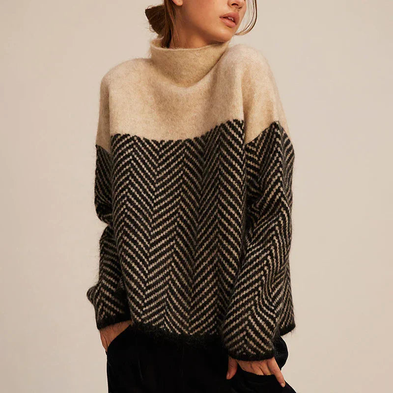 Eva - Herringbone Knit Sweater