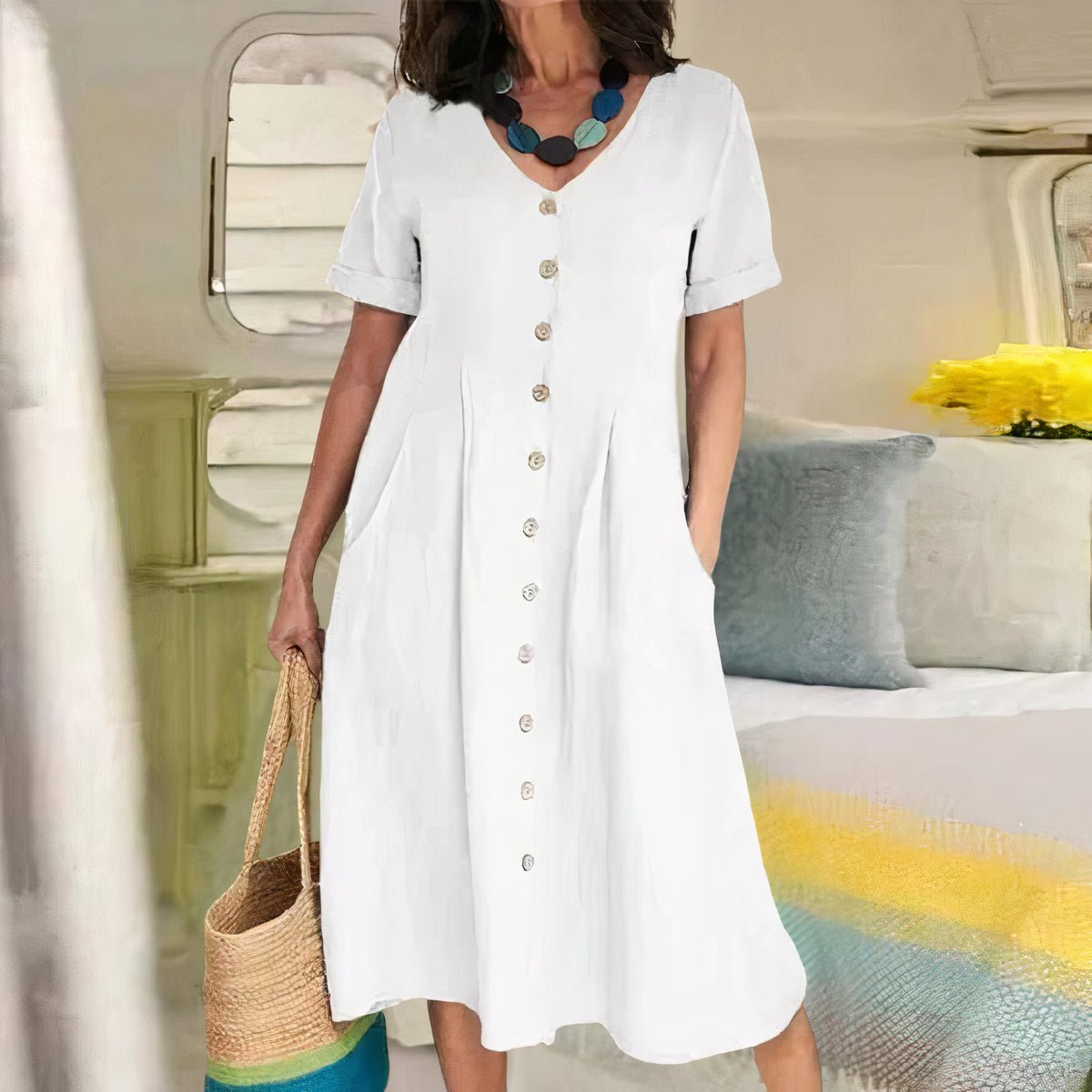 Natalie | Graceful Button Dress