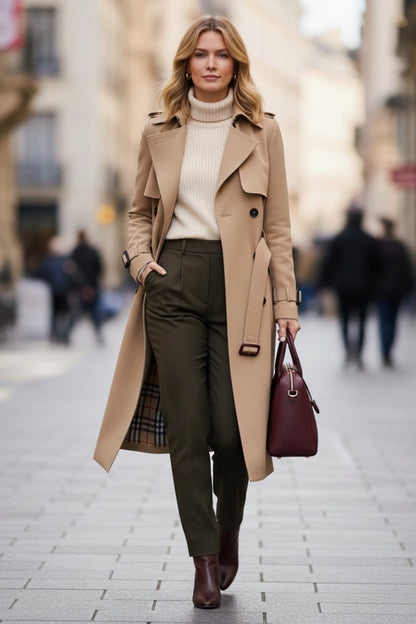 BESTSELLER SALE ENDS IN 24 HOURS! Victoria | Women’s Double-Breasted Belted Premium Trench Coat (Final Stock)