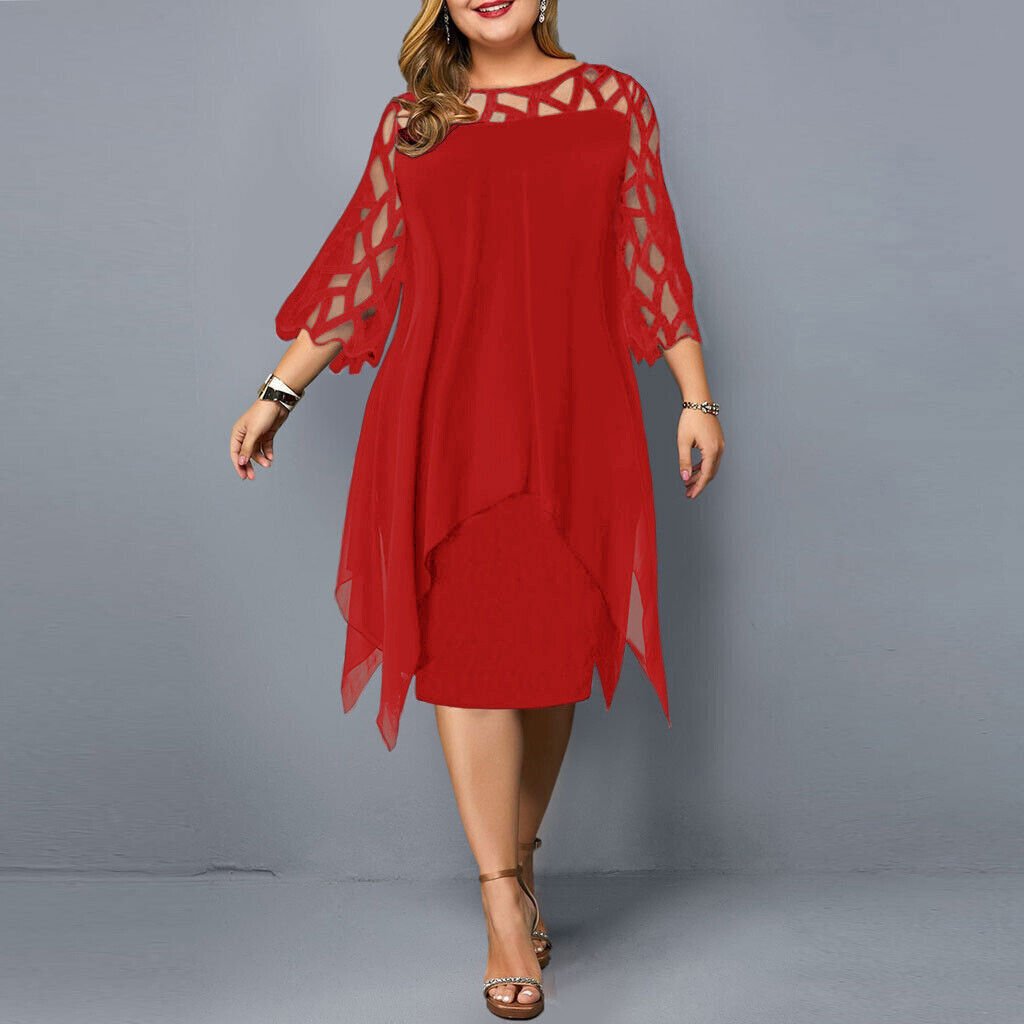 Kaycie | Chic Curvy Midi Dress