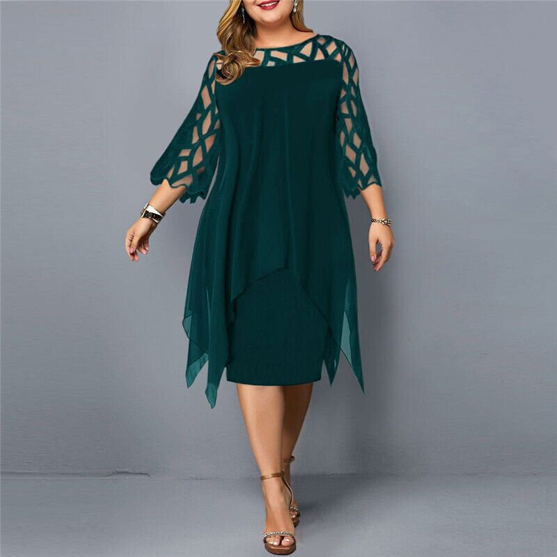 Kaycie | Chic Curvy Midi Dress