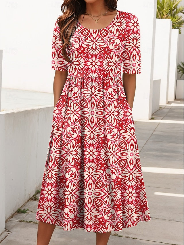 Red Floral / 3XL